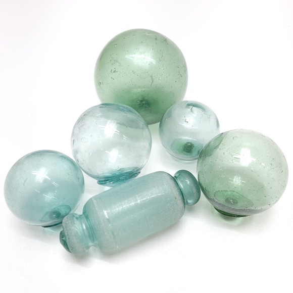 Japanese Blown Glass Floats‎ LOT of 6 Mixed Size 2-4 in. Round Rolling Pin - Picture 5 of 5